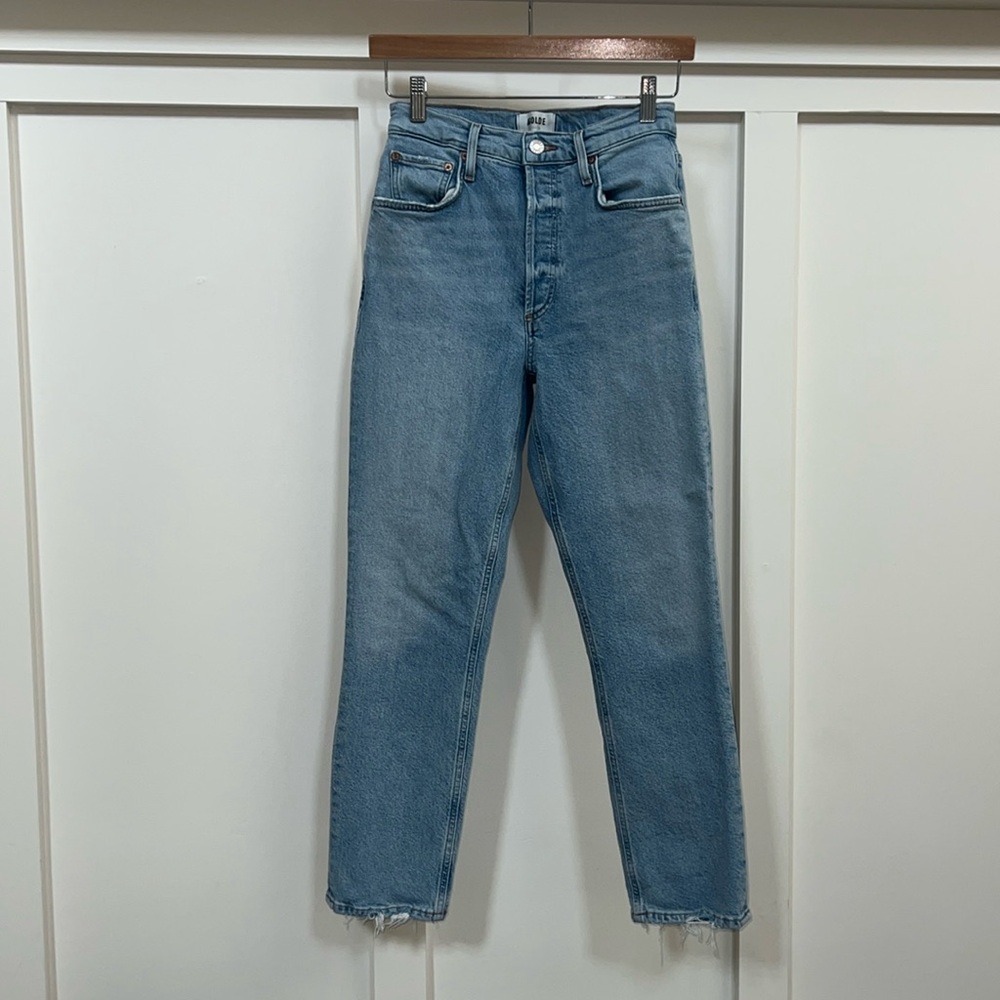 AGOLDE RILEY HIGH-RISE CROP STRAIGHT JEANS